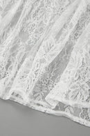 Sexy Sheer Brocade Lace White Jacquard Maxi Skirt