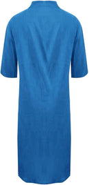 Women's Oversized Long Shirt Dress – Casual Button-Up Dress With Pockets
