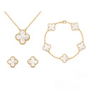 Women's Clover Style 3-In-1 Jewelry Set – Luxury Necklace Bracelet Earrings