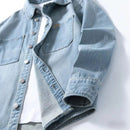 Men's Vintage-Style Loose-Fit Denim Overshirt – Classic Casual Layering