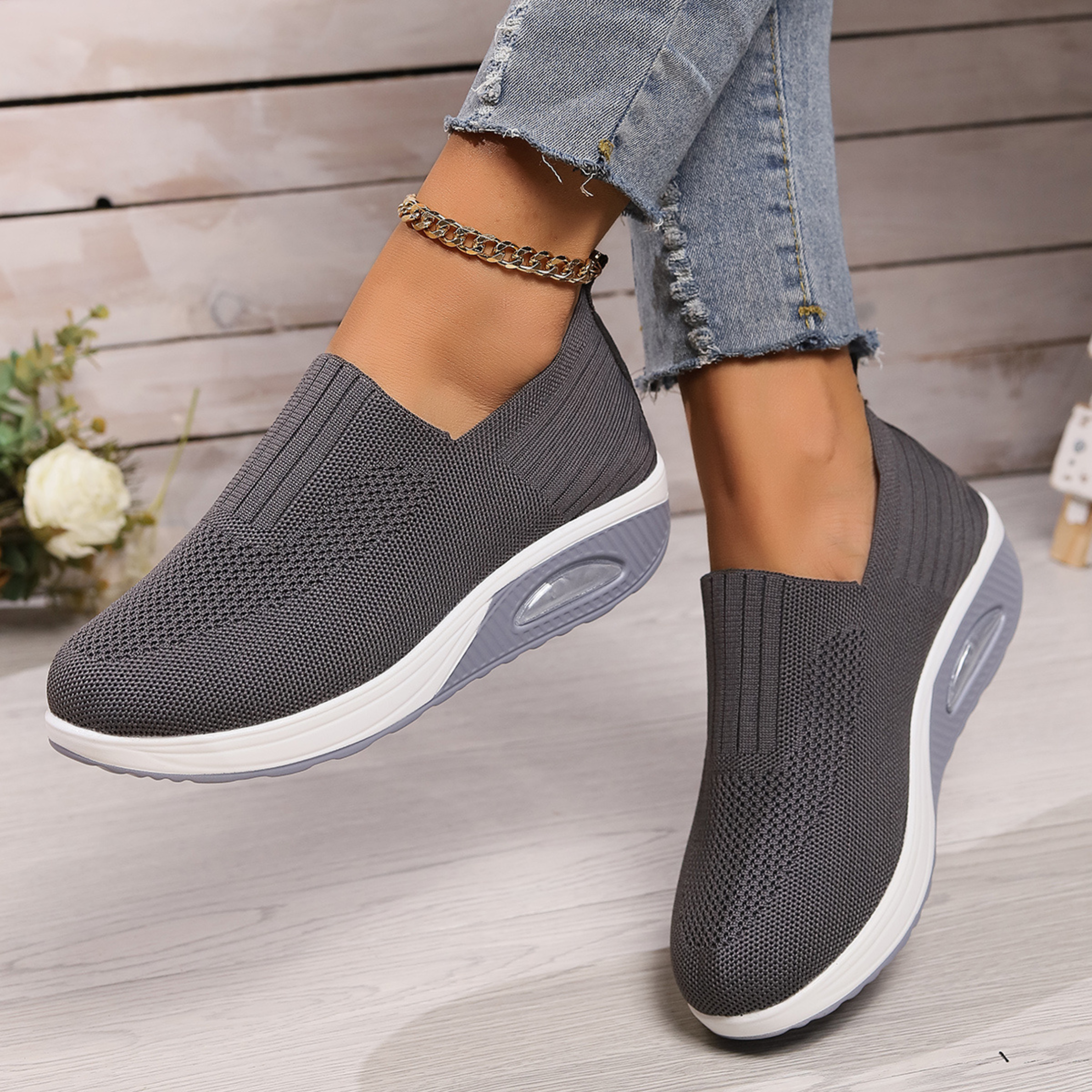 Women's Orthopedic Slip-On Trainers – Comfortable Support Sneakers