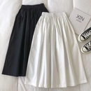 Women's High-Waisted Gathered Midi Skirt – Flowing Loose Casual Skirt
