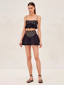 Women's Sequin Mirror Skirt Set – Sparkling Party Two Piece Outfit