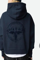 Angel Wing Print Plush Hoodie