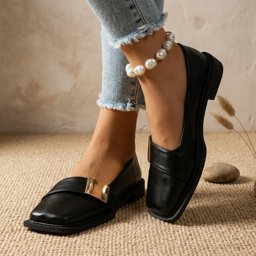 Women's Square Toe Slip-On Loafer Flats – Fashion Casual Shoes
