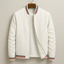 Men’s Lightweight Bomber Jacket With Ribbed Collar – Casual Zip Jacket