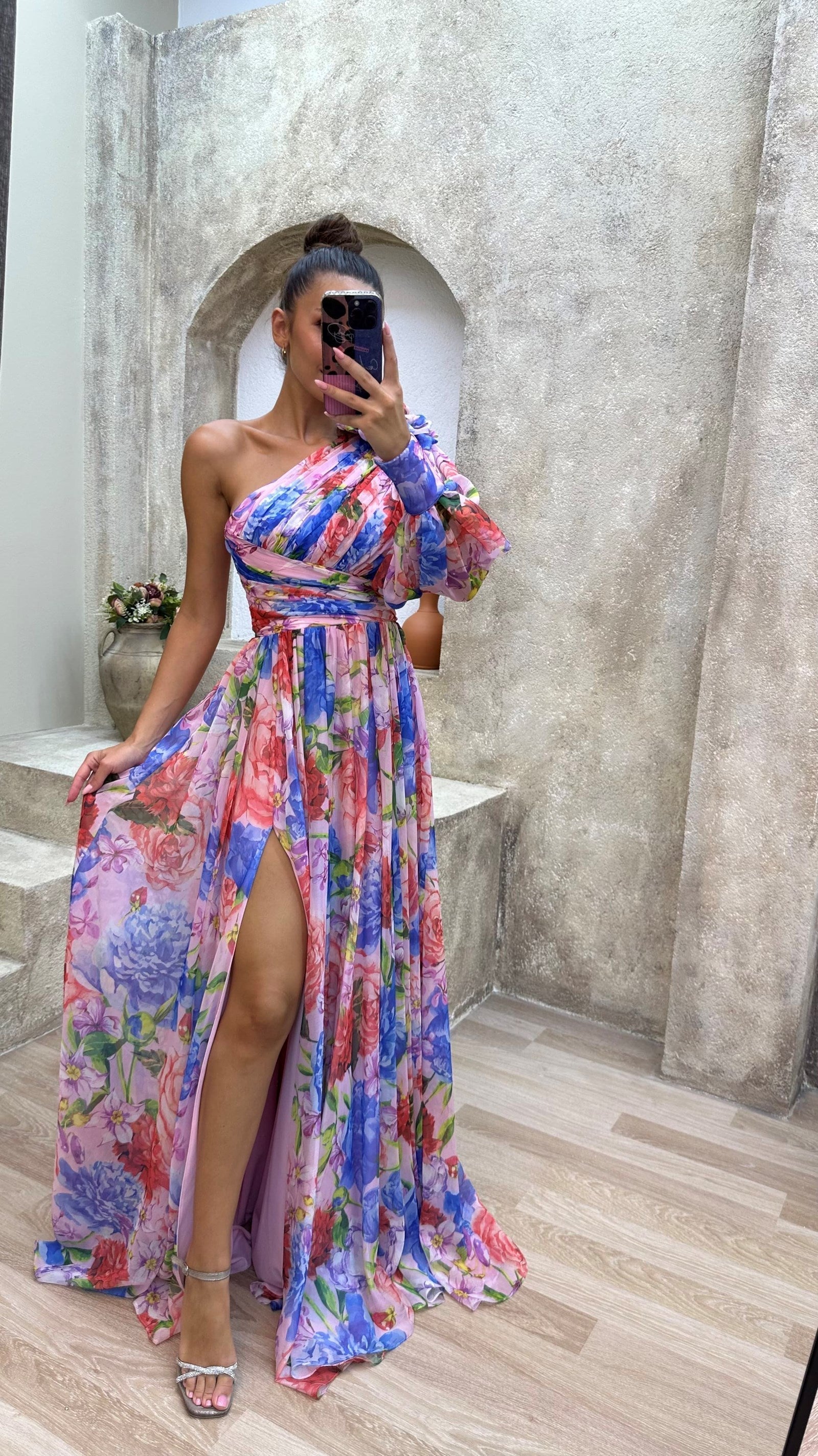 Women’s Floral Off Shoulder Summer Dress - Elegant Flowy Event Gown