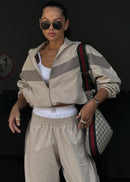 Women's Neutral Tone Loose Fit Tracksuit Set – Casual Lounge Outfit