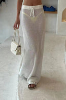 Sexy Hollow Out Sheer Knit Beach Skirt