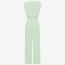 Women's High Neck Sleeveless Belted Jumpsuit – Tailored Formal Wear