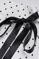 White Polka Dot Bodycon Mini Skirt