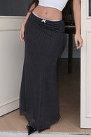 Lace Trim Polka Dot Bodycon Skirt