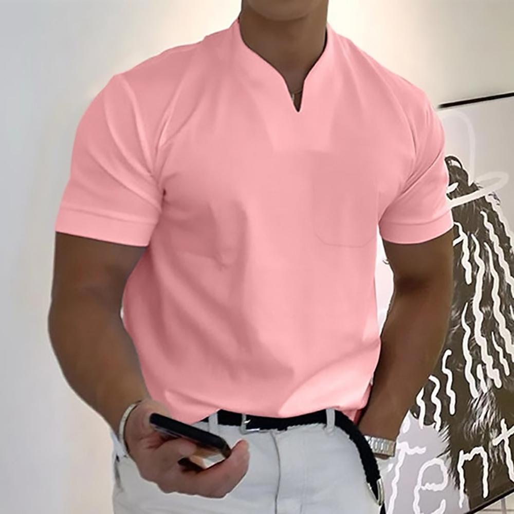Men's Slim Fit V-Neck Polo Shirt – Casual Stylish Summer Top