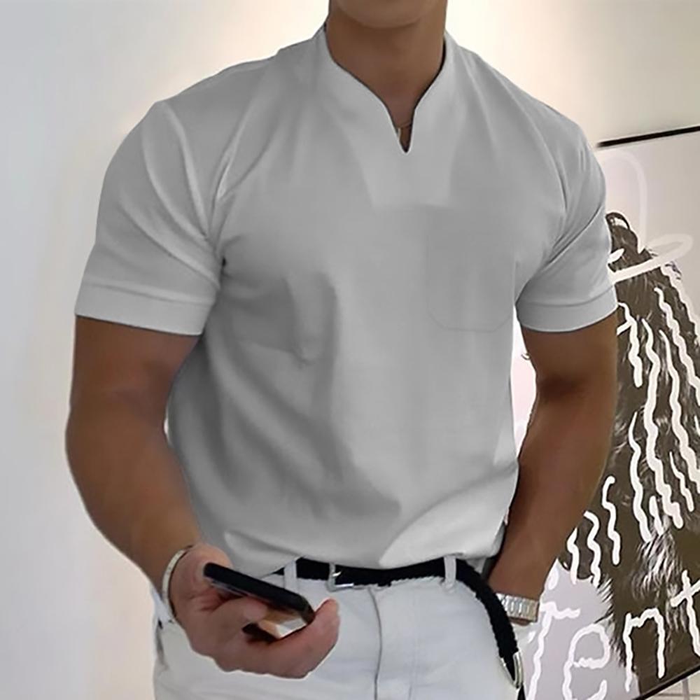 Men's Slim Fit V-Neck Polo Shirt – Casual Stylish Summer Top