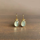 Vintage Green Moonstone Earrings – Elegant Boho Gemstone Drop Jewelry