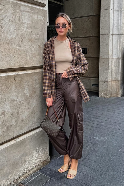 American Vintage Plaid Blouse