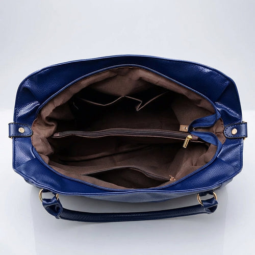 Women's Wide Leather Handbag With Long Strap – Stylish Shoulder Bag