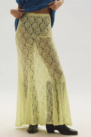Chic Sheer Embroidered Lace Maxi Skirt