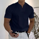 Men's Slim Fit V-Neck Polo Shirt – Casual Stylish Summer Top