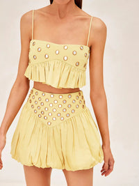 Women's Sequin Mirror Skirt Set – Sparkling Party Two Piece Outfit