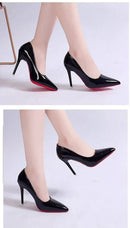 Womens Shiny Leather High Heel Stilettos – Elegant Evening Pumps