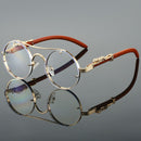Retro Round Metal Sunglasses - Clear