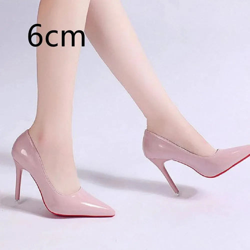 Womens Shiny Leather High Heel Stilettos – Elegant Evening Pumps