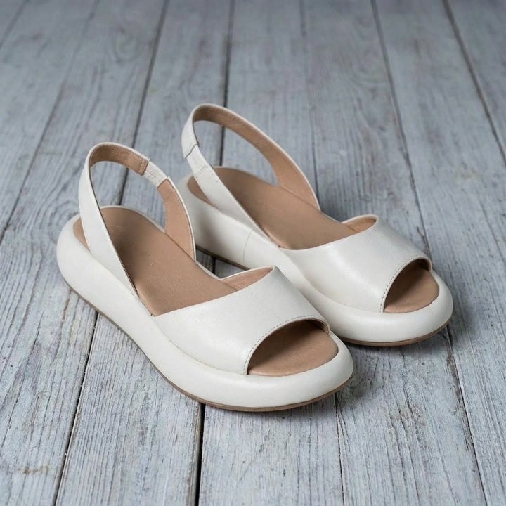 Women's Open-Toe Comfort Sandals – Synthetic Leather Summer Slides