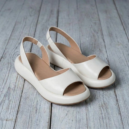 Women's Open-Toe Comfort Sandals – Synthetic Leather Summer Slides