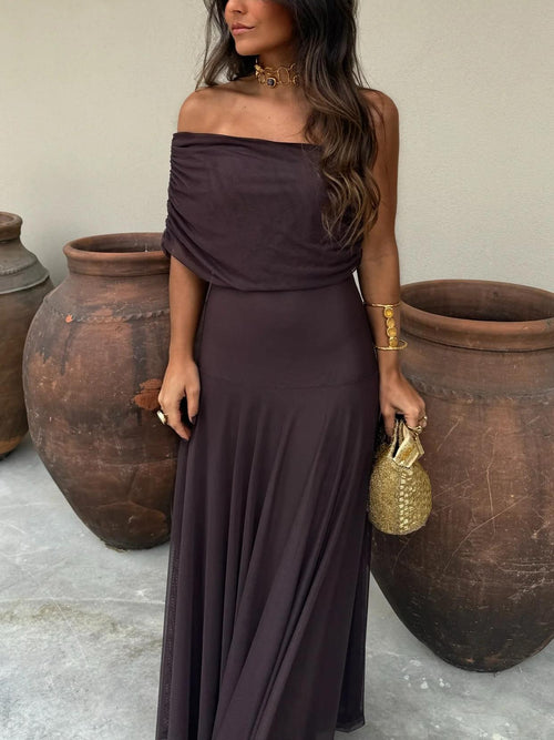 JAYLA - ASYMMETRICAL MESH ONE SHOULDER DRESS