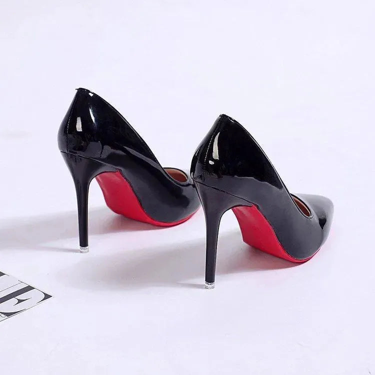 Womens Shiny Leather High Heel Stilettos – Elegant Evening Pumps