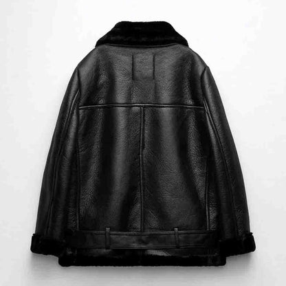 Amy Fashion - New Faux Leather Double Sided Coat