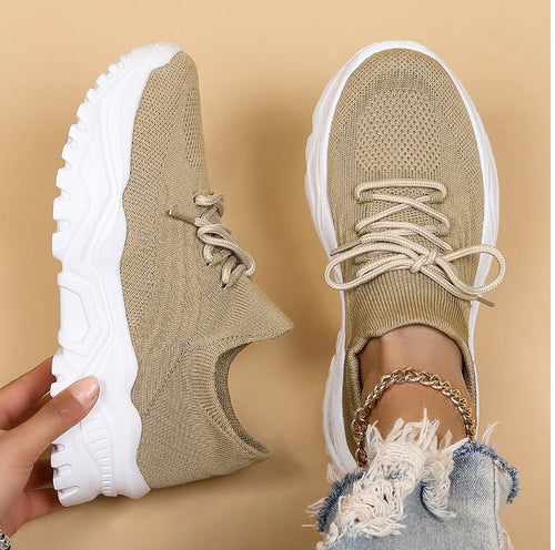 Women's Orthopedic White Lace-Up Sneakers – Comfortable Support Everyday Shoes