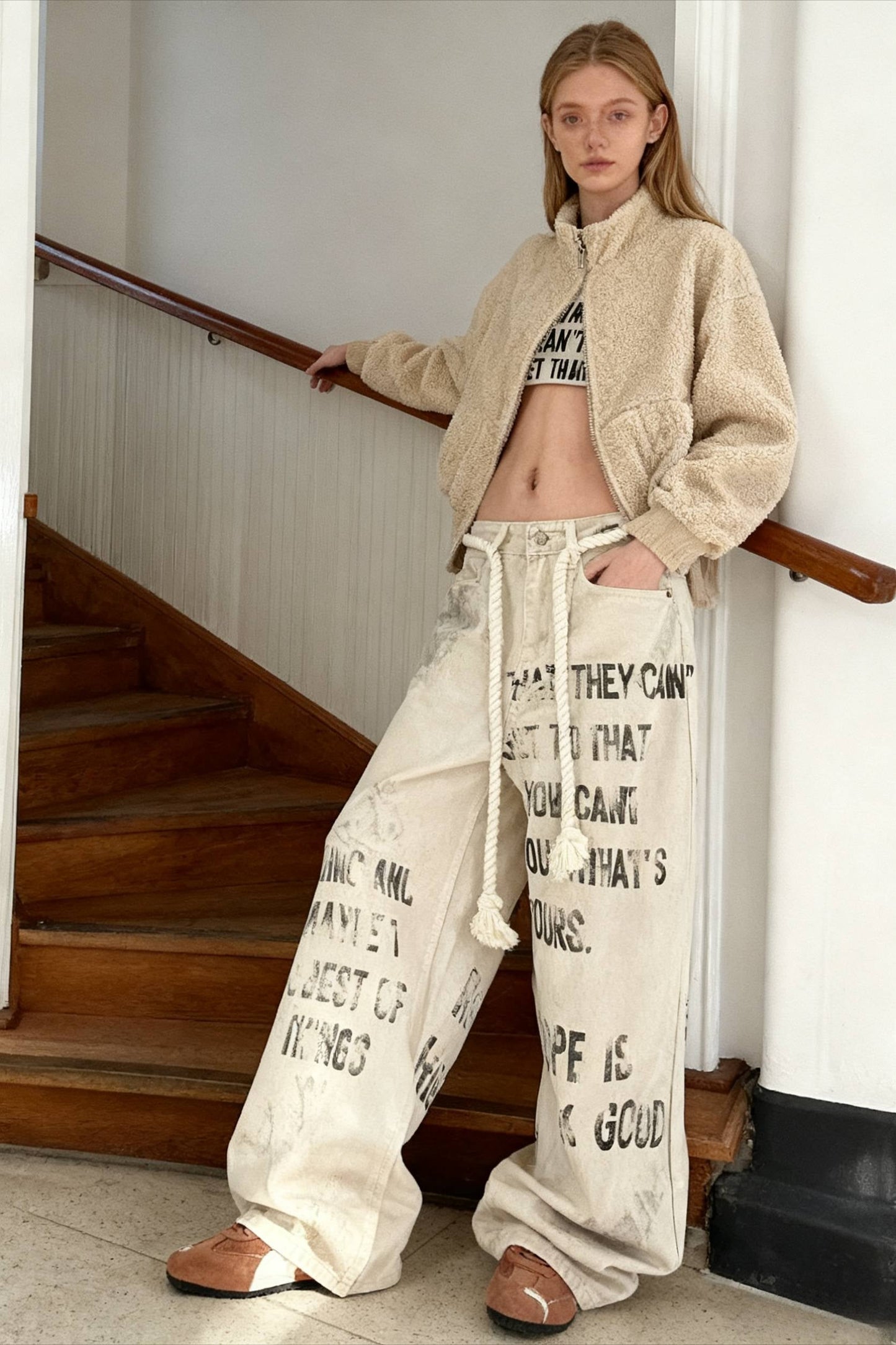 Apricot Graffiti Straight Denim Jeans