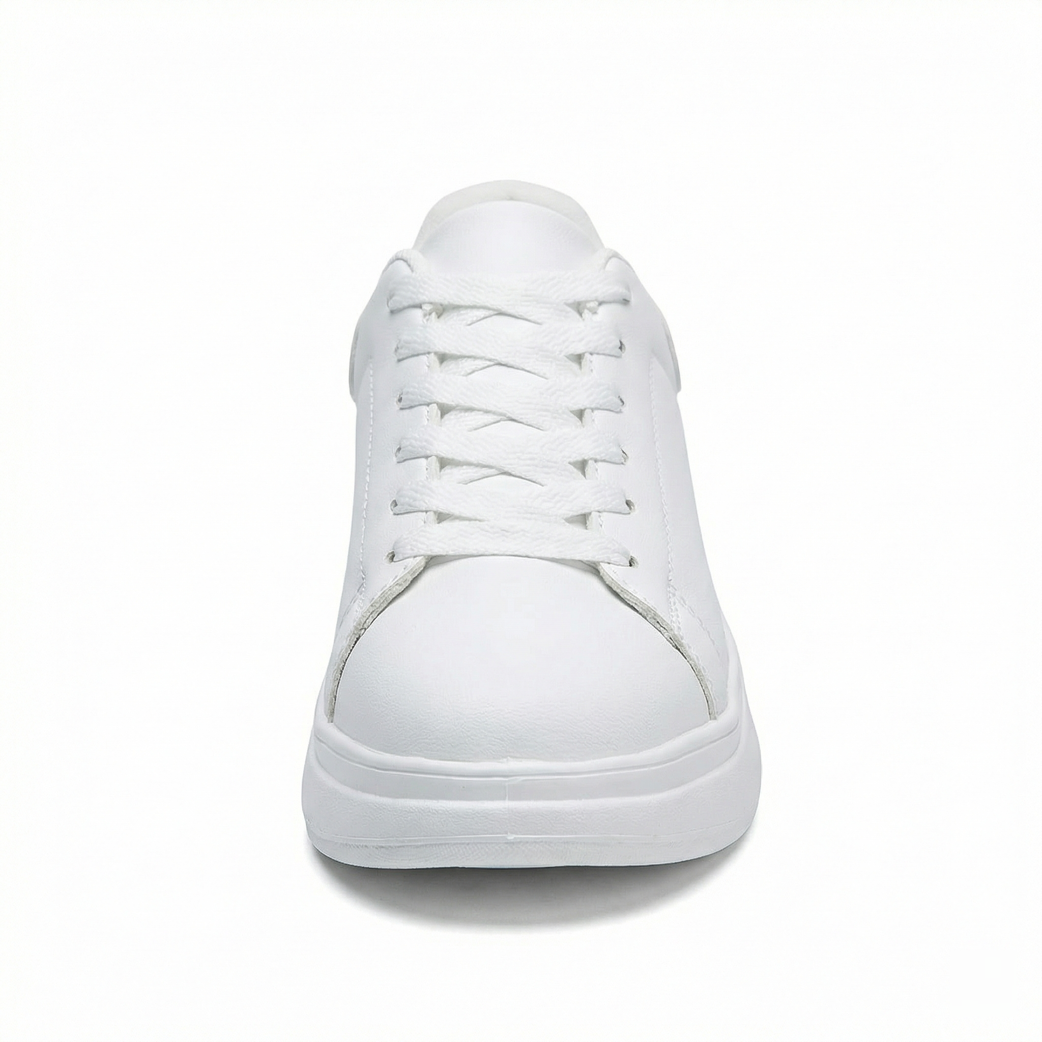 Women's White Textile Lace-Up Sneakers – Orthopedic Casual Comfort Trainers