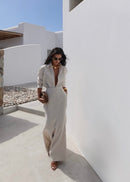 Women's Linen Shirt And Maxi Skirt Set – Elegant Summer Outfit