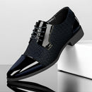 Men’s Patent Leather Oxford Shoes With Dotted Pattern – Formal Dress Shoes