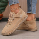 Women's Leather Lace-Up Sneakers – Comfortable Supportive Walking Shoes