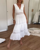 Stella™ - Comfy V-Neck Lace Tank Dress