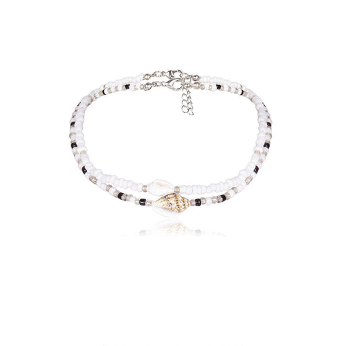 Women's Elegant Mixed Bead And Seashell Multilayer Necklace – Boho Chic Statement Jewelry