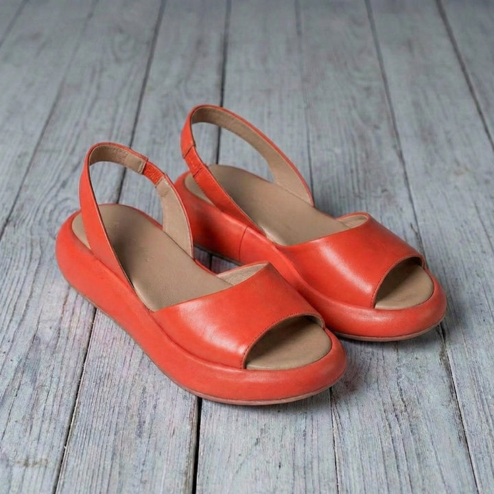 Women's Open-Toe Comfort Sandals – Synthetic Leather Summer Slides