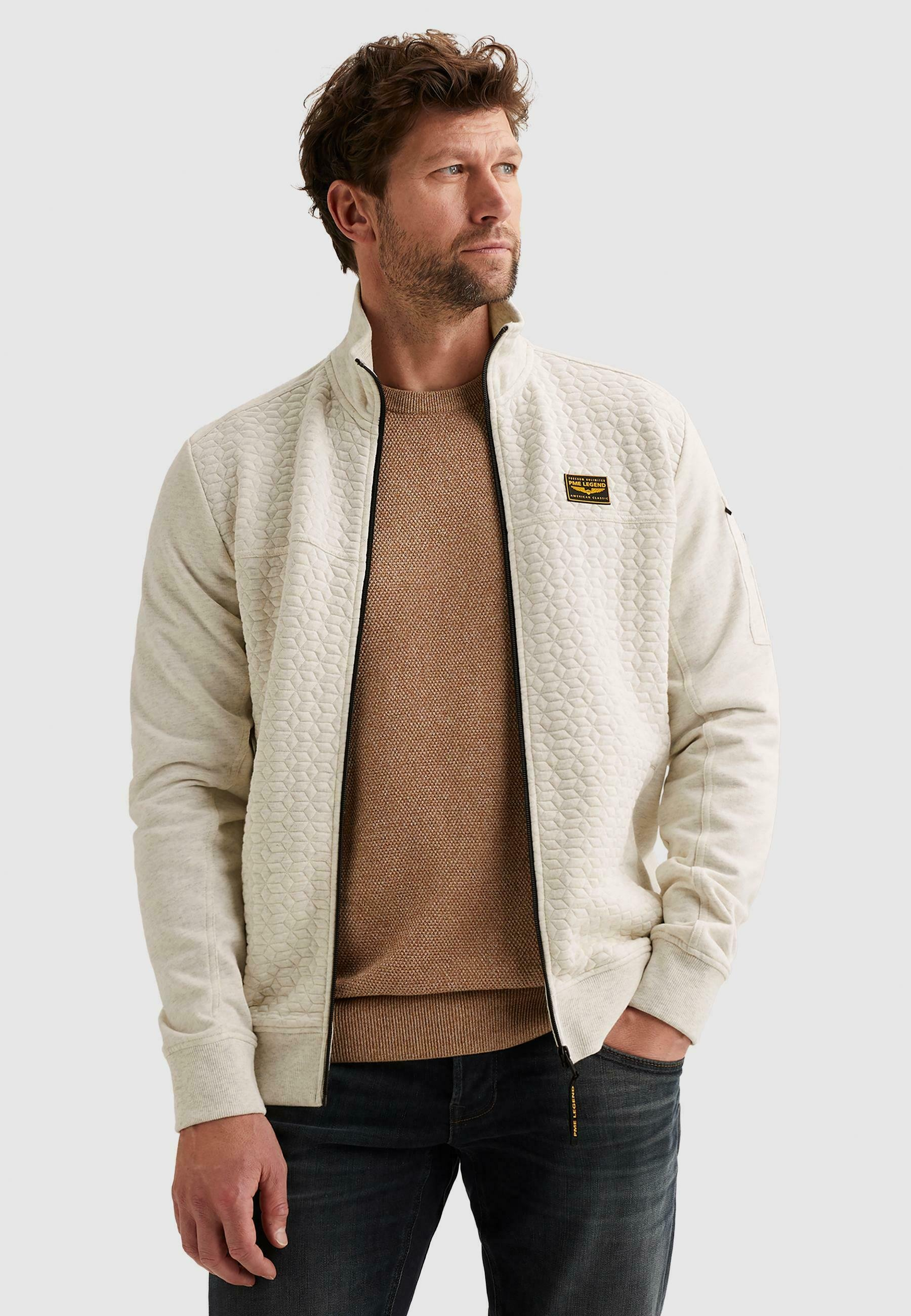 Men's Turtleneck Zip-Up Cardigan – Sweater with Side Pockets