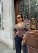 Women's Button-Up Knit Cardigan – Soft Long Sleeve Cozy Sweater