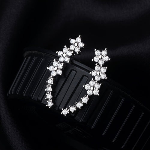 Women's Sparkly Floral And Star Ear Cuffs – Elegant Statement Jewelry