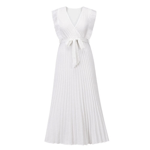 Women's White Boho Wedding White Dress – Romantic Beach Bridal