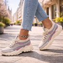 Women's Breathable Mesh Lace-Up Sneakers – Lightweight Walking Comfort Shoes