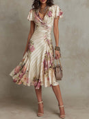 Alba: Elegant Floral Midi Dress for Special Occasions 0