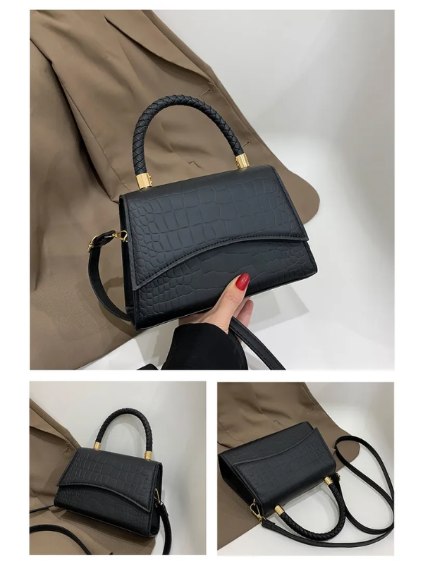 Women's Leather Crossbody Midi Bag – Elegant Everyday Shoulder Handbag