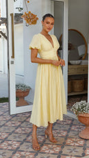Summer Midi Dress with V-Neck