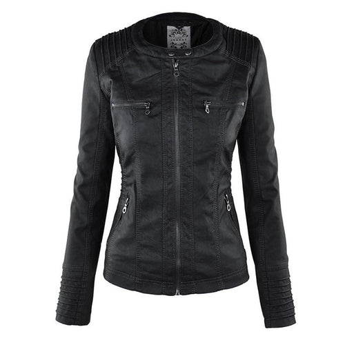 Womens Weatherproof Leather Jacket With Hood – Waterproof Stylish Coat